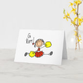 Rode Cheerleader Kaart (Gele Bloem)