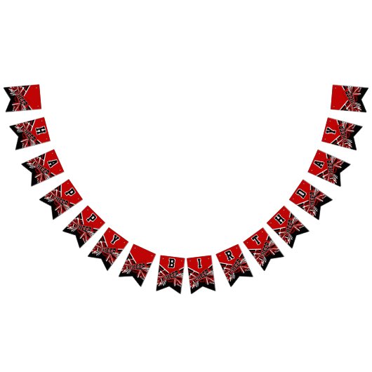 Rode Cheerleader Verjaardag Vlaggetjes (Alle)