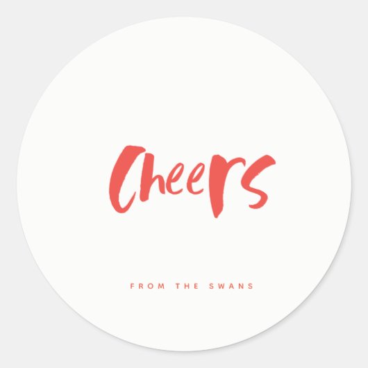 Rode Cheers Gift Label Sticker (Voorkant)