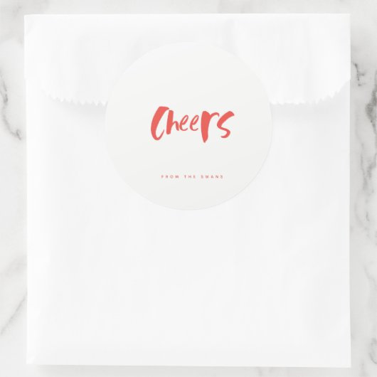 Rode Cheers Gift Label Sticker (Tas)