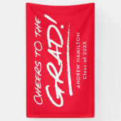 Rode Cheers voor het Afstudeerder Gepersonaliseerd Spandoek (Verticaal)