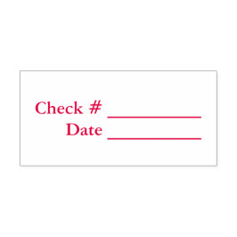 Rode cheque #, Datum Zelfinktende Stempel