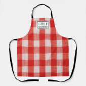 Rode cheque naam van bakker Keuken Handdoeken Schort (Voorkant)