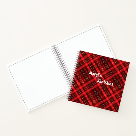 Rode cheques kerstpatroon notitieboek (Binnen)
