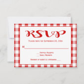 Rode cheques RSVP bruiloft, partij Gingham Plaid (Voorkant)