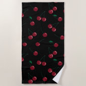 Rode Cherry Black Beach Handdoek (Voorkant)