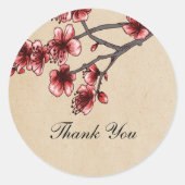 Rode  Cherry Blossom Dank je Stickers (Voorkant)