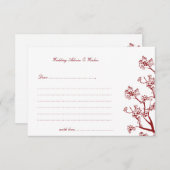 Rode Cherry Blossom Oriental Weddenschap Kaarten (Voorkant / Achterkant)