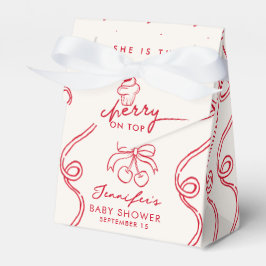 Rode Cherry Cupcake Roze Meisje Baby shower Bedankdoosjes