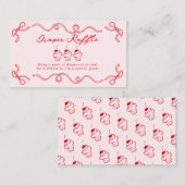 Rode Cherry Cupcake Roze Meisje Baby shower Informatiekaartje (Voorkant / Achterkant)