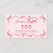 Rode Cherry Cupcake Roze Meisje Baby shower Informatiekaartje (Voorkant)