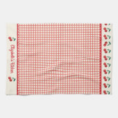 Rode Cherry Gingham Patroon Keuken Theedoek (Horizontaal)