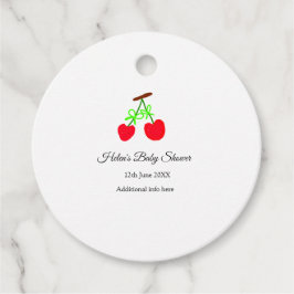 rode Cherry groene boog naam datum toevoegen baby  Bedankjes Labels