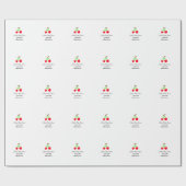 rode Cherry groene boog naam datum toevoegen baby  Cadeaupapier (Vlak)