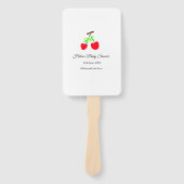 rode Cherry groene boog naam datum toevoegen baby  Handwaaier (Voorkant)