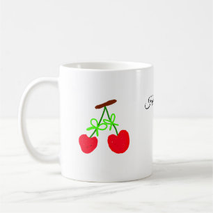 rode Cherry groene boog naam datum toevoegen baby Koffiemok