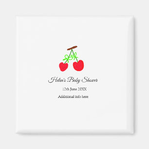 rode Cherry groene boog naam datum toevoegen baby Magneet