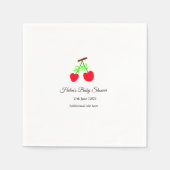 rode Cherry groene boog naam datum toevoegen baby  Servet (Voorkant)