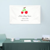rode Cherry groene boog naam datum toevoegen baby  Spandoek (Beurs)