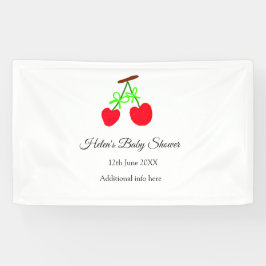 rode Cherry groene boog naam datum toevoegen baby  Spandoek