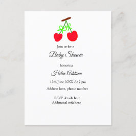 rode Cherry groene boog toevoegen QR baby shower Aankondigingskaart