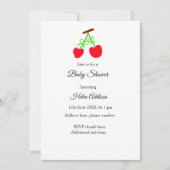 rode Cherry groene boog toevoegen QR baby shower Kaart (Voorkant)