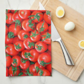 Rode cherrytomaten patroon theedoek (Quarter Fold)