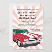 Rode Chevelle Party Invitation Kaart (Voorkant)