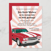 Rode Chevelle Party Invitation Kaart (Voorkant / Achterkant)