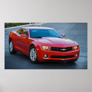 Rode Chevrolet Camaro 2013 Poster