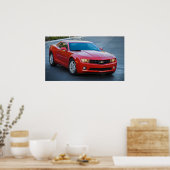 Rode Chevrolet Camaro 2013 Poster (Keuken)