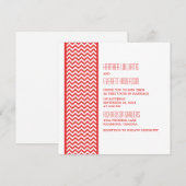Rode Chevron Border Wedding Invite Kaart (Voorkant / Achterkant)