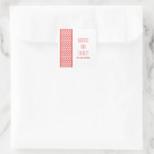 Rode Chevron Border Wedding Stickers (Tas)