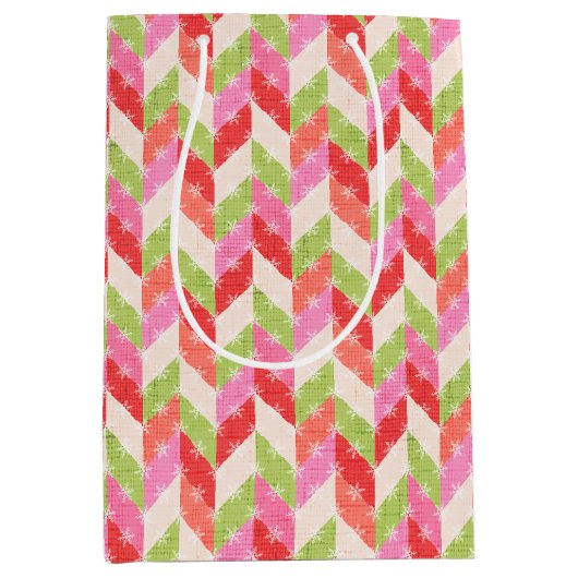 Rode chevron glinsterende cadeautas (Voorkant)
