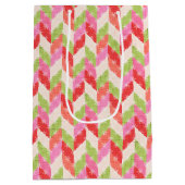 Rode chevron glinsterende cadeautas (Achterkant)