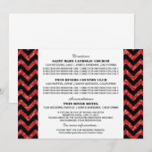 Rode Chevron Glitter Informatiekaart Kaart (Voorkant / Achterkant)