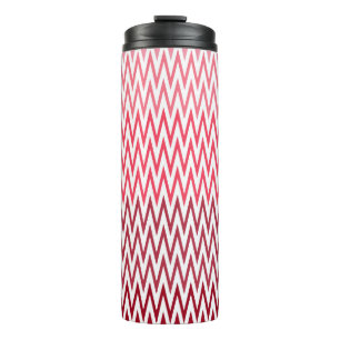 Rode Chevron Patroon Reismok – Modern Herbruikbaar Thermosbeker