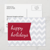 Rode Chevron Vakantie Briefkaarten (Voorkant / Achterkant)