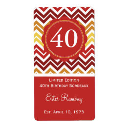 Rode Chevron Wijnlabel (375 ml) Etiket