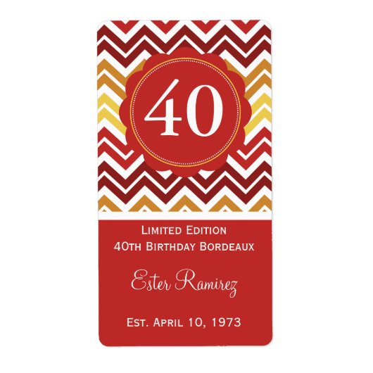 Rode Chevron Wijnlabel (375 ml) Etiket (Voorkant)