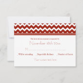 Rode Chevron Winter Wedding RSVP-kaarten RSVP Kaartje (Achterkant)