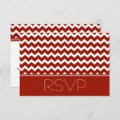 Rode Chevron Winter Wedding RSVP-kaarten RSVP Kaartje (Voorkant / Achterkant)