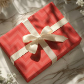 Rode Chevron Zigzag Cadeaupapier