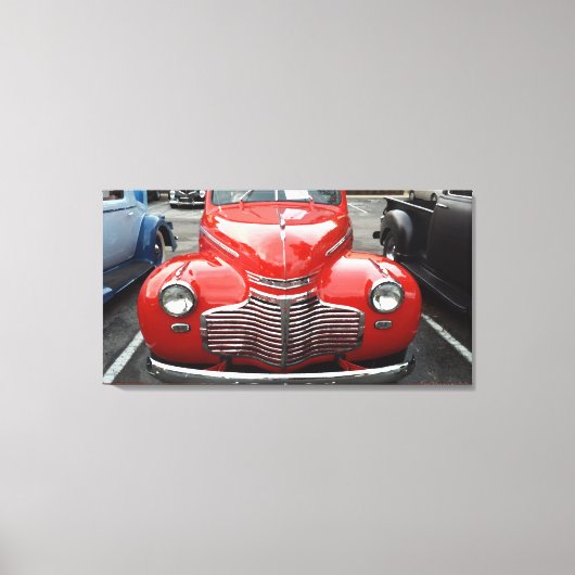 Rode Chevy Coupe Canvas Afdruk (Voorkant)