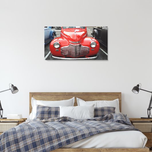 Rode Chevy Coupe Canvas Afdruk (Insitu (Slaapkamer))