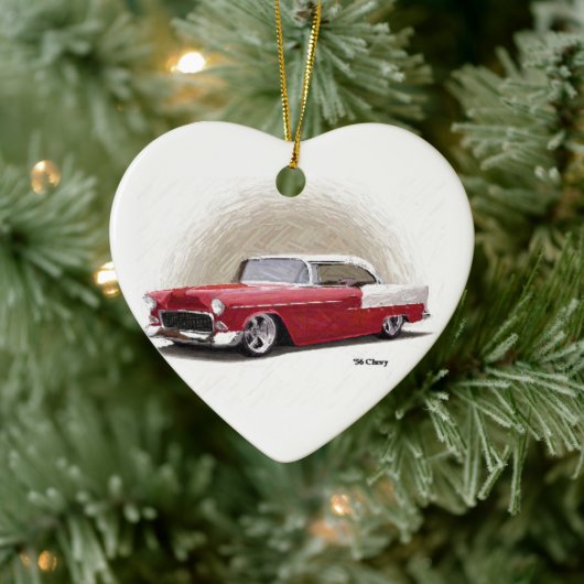  Rode Chevy Coupe Keramisch Ornament (Boom)