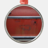 Rode Chevy Silver Trim Metalen Ornament (Voorkant)