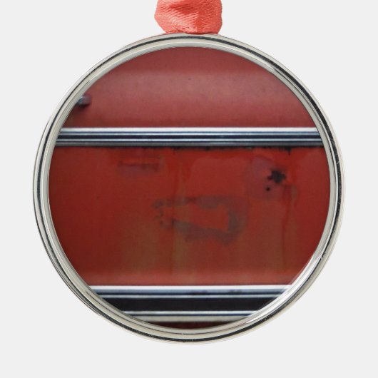 Rode Chevy Silver Trim Metalen Ornament (Voorkant)