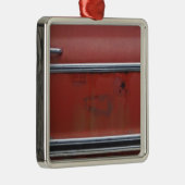 Rode Chevy Silver Trim Metalen Ornament (Rechts)