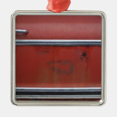 Rode Chevy Silver Trim Metalen Ornament (Voorkant)